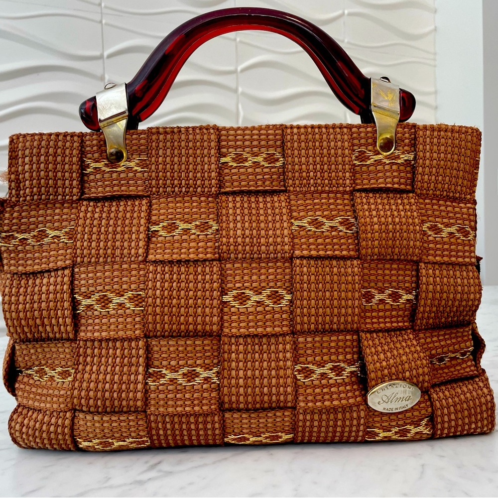 Vintage Italian Lucite handle handbag